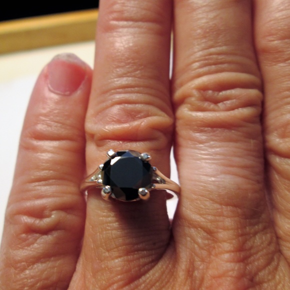 2.25ct Real Natural Black Diamond Ring, Appraisal, Free Diamond Tester - Picture 4 of 7